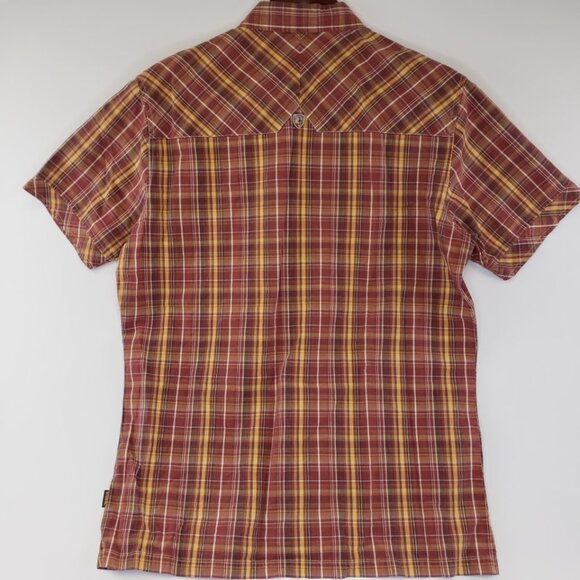Kuhl Shirt Mens M Red Plaid Suncel Button Up Short Sleeve Hiking Camp Outdoors - Picture 4 of 8